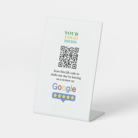Google Review QR Code Sign | Custom Logo Business  台座サイン (正面)