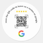 Google Review QR Code Small Business Promotional ラウンドシール (正面)