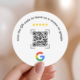 Google Review QR Code Small Business Promotional ラウンドシール