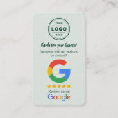 Google Review Request Card  with Logo and QR Code  名刺 (正面)