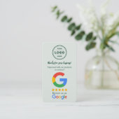 Google Review Request Card  with Logo and QR Code  名刺 (スタンド正面)