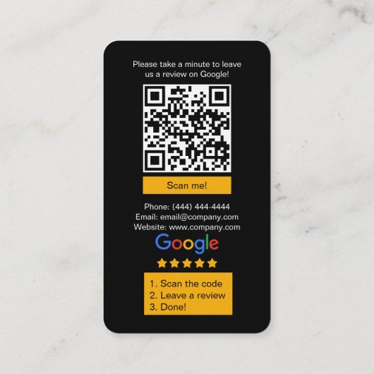 Google Review Request Card  with Logo and QR Code 名刺 (裏面)