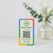 Google Review Request Card  with Logo and QR Code 名刺 (スタンド正面)