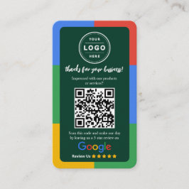 Google Review Request Card  with Logo and QR Code 名刺