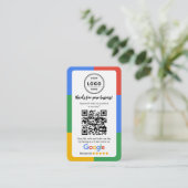 Google Review Request Card  with Logo and QR Code 名刺 (スタンド正面)