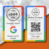 Google Review Request Card with Logo and QR Code 名刺