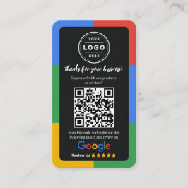 Google Review Request Card  with Logo and QR Code 名刺
