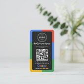 Google Review Request Card  with Logo and QR Code 名刺 (スタンド正面)