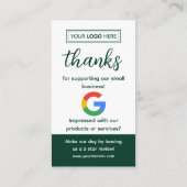 Google Review Request Card with Logo and QR Code 名刺 (裏面)