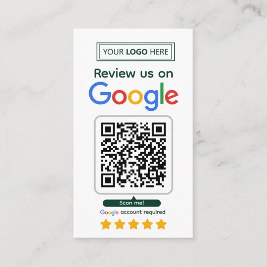 Google Review Request Card with Logo and QR Code 名刺 (正面)