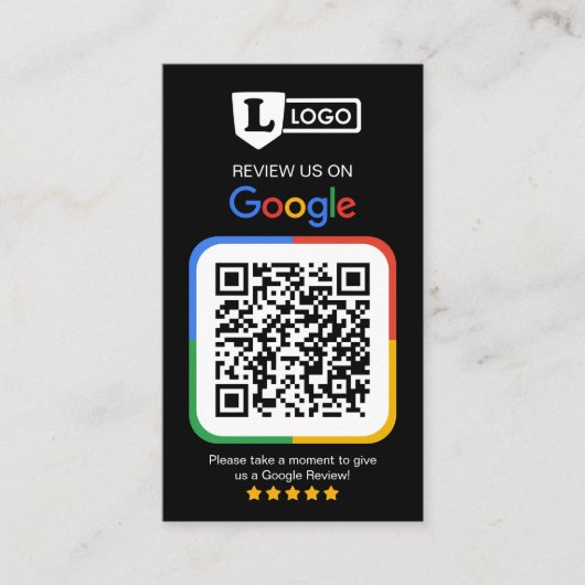 Google Review Request Card with Logo Card 名刺 (正面)
