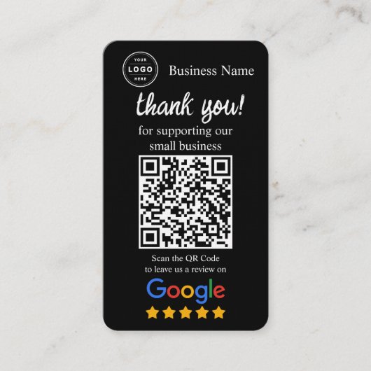 Google Review Request Card with QR code 名刺 (正面)