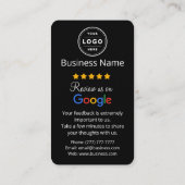 Google Review Request Card with QR code 名刺 (裏面)