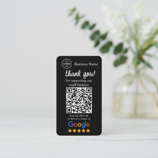 Google Review Request Card with QR code 名刺 (スタンド正面)