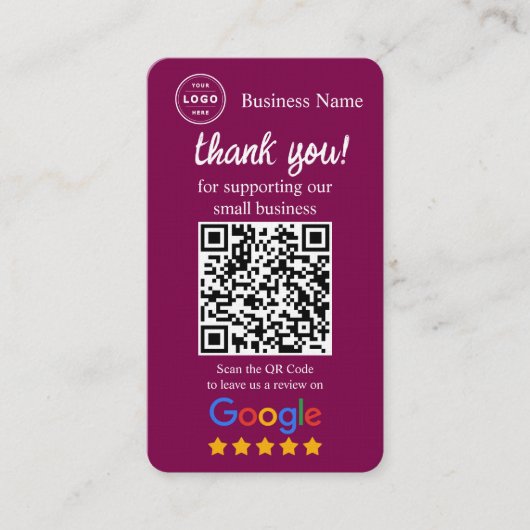 Google Review Request Card with QR code 名刺 (正面)