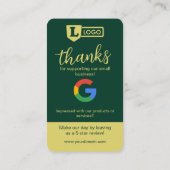 Google Review Request Card with QR Code Emerald 名刺 (裏面)