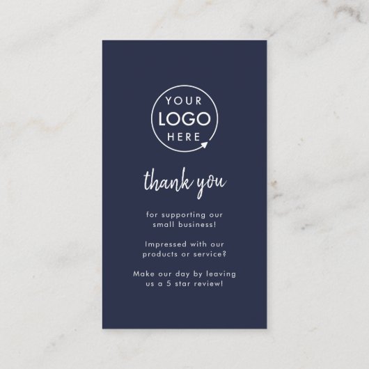 Google Review us Business Thank You QR Code Navy 名刺 (裏面)