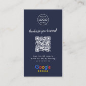 Google Review us Business Thank You QR Code Navy 名刺 (正面)