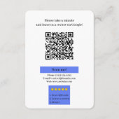 Google Review With QR Code Link Business Card エンクロージャーカード (裏面)