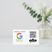 Google Review With QR Code Link Business Card 名刺 (スタンド正面)