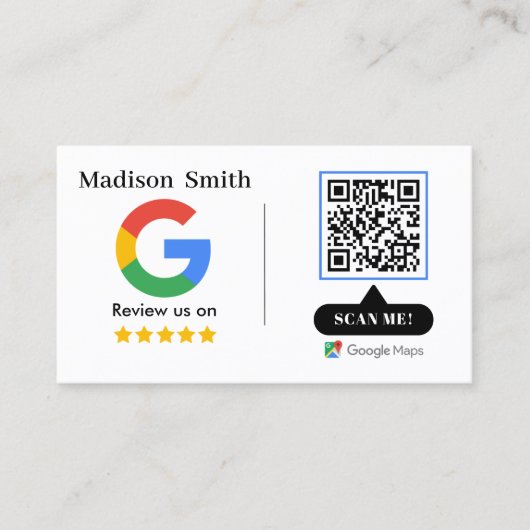 Google Review With QR Code Link Business Card 名刺 (正面)