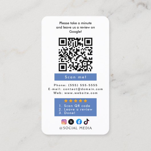 Google Review With QR Code Link Business Card 名刺 (裏面)