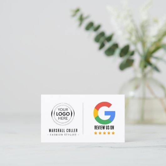 Google Review With QR Code Link Business Card 名刺 (スタンド正面)