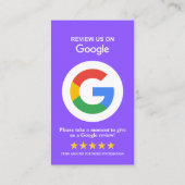 Google Reviews | ビジネスレビューお願いします パープルQRコード 名刺 (裏面)