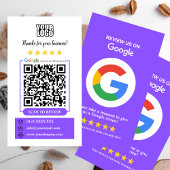 Google Reviews | ビジネスレビューお願いします パープルQRコード 名刺