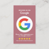 Google Reviews | レビューを書く ローズゴールドQRコード 名刺 (裏面)