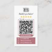 Google Reviews | レビューを書く ローズゴールドQRコード 名刺 (正面)