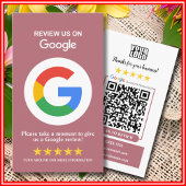 Google Reviews | レビューを書く ローズゴールドQRコード 名刺