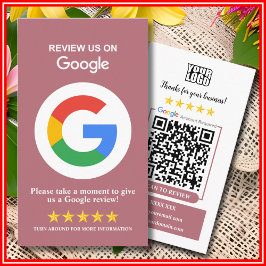 Google Reviews | レビューを書く ローズゴールドQRコード 名刺