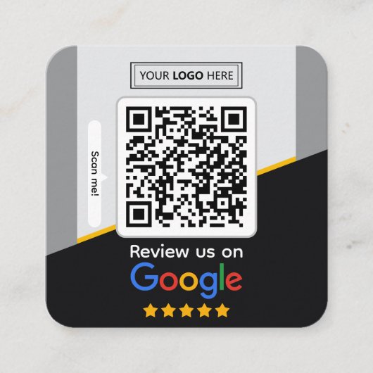 Google Reviews | Business Review Link QR Code スクエア名刺 (正面)