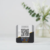 Google Reviews | Business Review Link QR Code スクエア名刺 (スタンド正面)