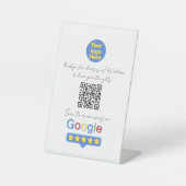 Google Reviews | Business Review Link QR Code 台座サイン (正面)
