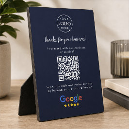 Google Reviews Business Review Link QR Code Navy フォトプラーク