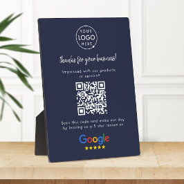Google Reviews Business Review Link QR Code Navy フォトプラーク