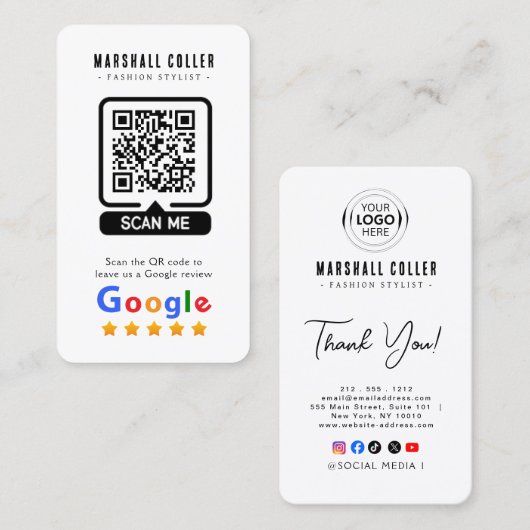 Google Reviews | Business Review Us | QR Code 名刺 (正面/裏面)