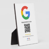 Google Reviews Easel Sign | QR Code Display Plaque フォトプラーク (側面)