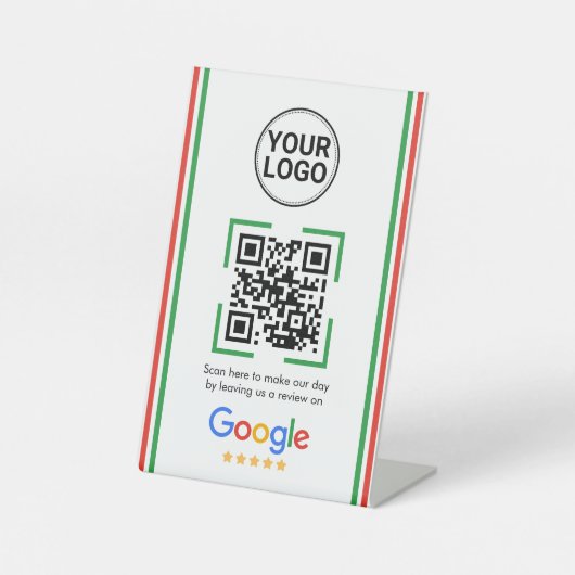 Google Reviews QR Code Custom Logo 台座サイン (正面)