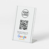 Google Reviews QR Code Elegant Custom Logo 台座サイン (正面)