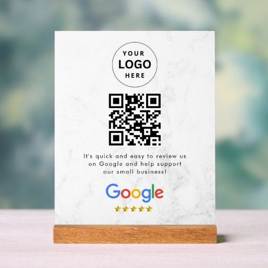Google reviews qr code tabletop sign アクリルサイン (ニュートラル)