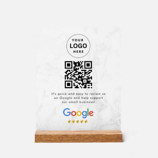 Google reviews qr code tabletop sign アクリルサイン (正面)