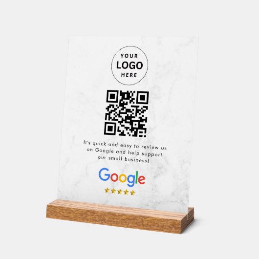 Google reviews qr code tabletop sign アクリルサイン (傾斜)