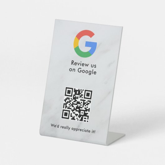 Google reviews qr code tabletop sign 台座サイン (正面)