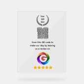 Google Reviews Tabletop Sign | QR Code door Signs アクリルサイン (正面)