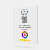 Google Reviews Tabletop Sign | QR Code door Signs アクリルサイン (傾斜)