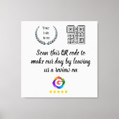 Google Reviews Tabletop Sign | QR Code door Signs キャンバスプリント (正面)