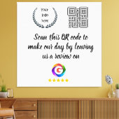 Google Reviews Tabletop Sign | QR Code door Signs キャンバスプリント (インサイチュ (リビング))